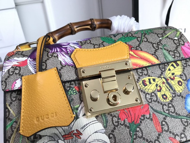 Gucci高仿專櫃女包 603221 古馳Padlock竹節肩背包 Gucci竹節包 手提斜挎包  gqy3667